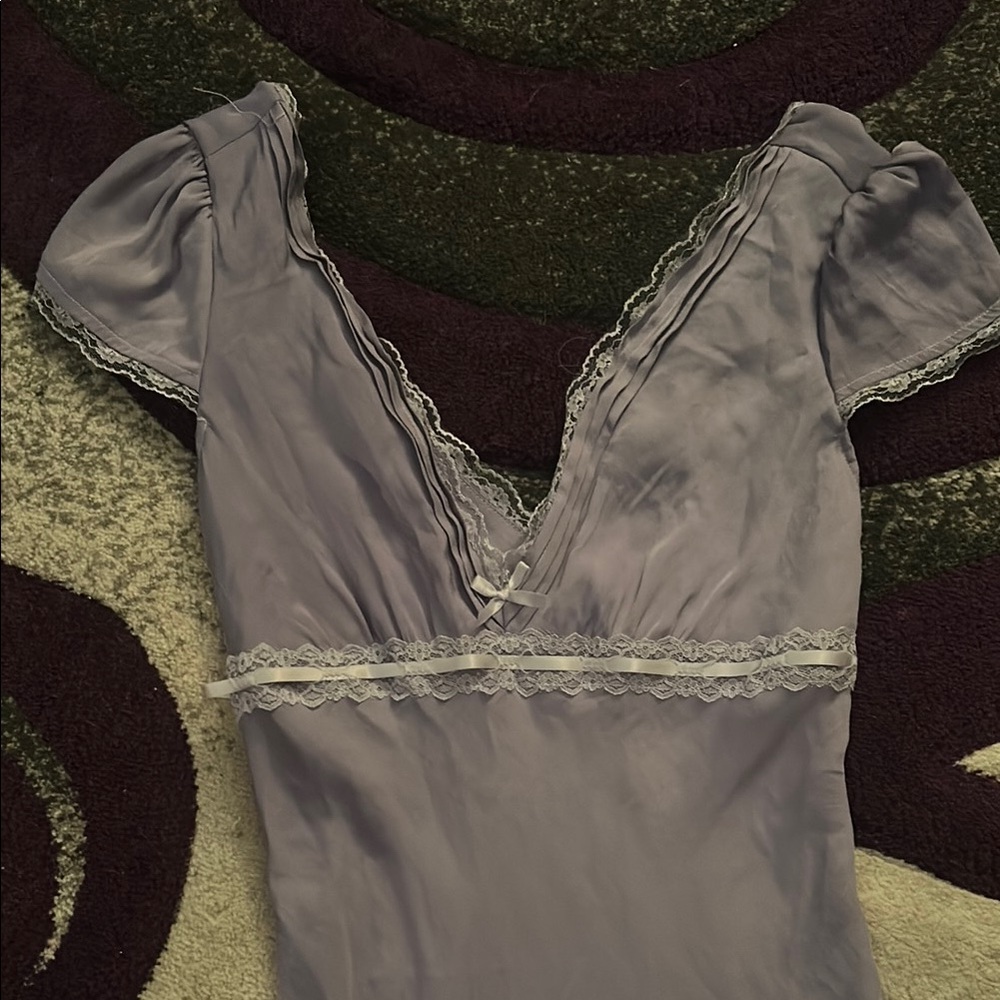 Elegant Lace Trim Purple dress UO